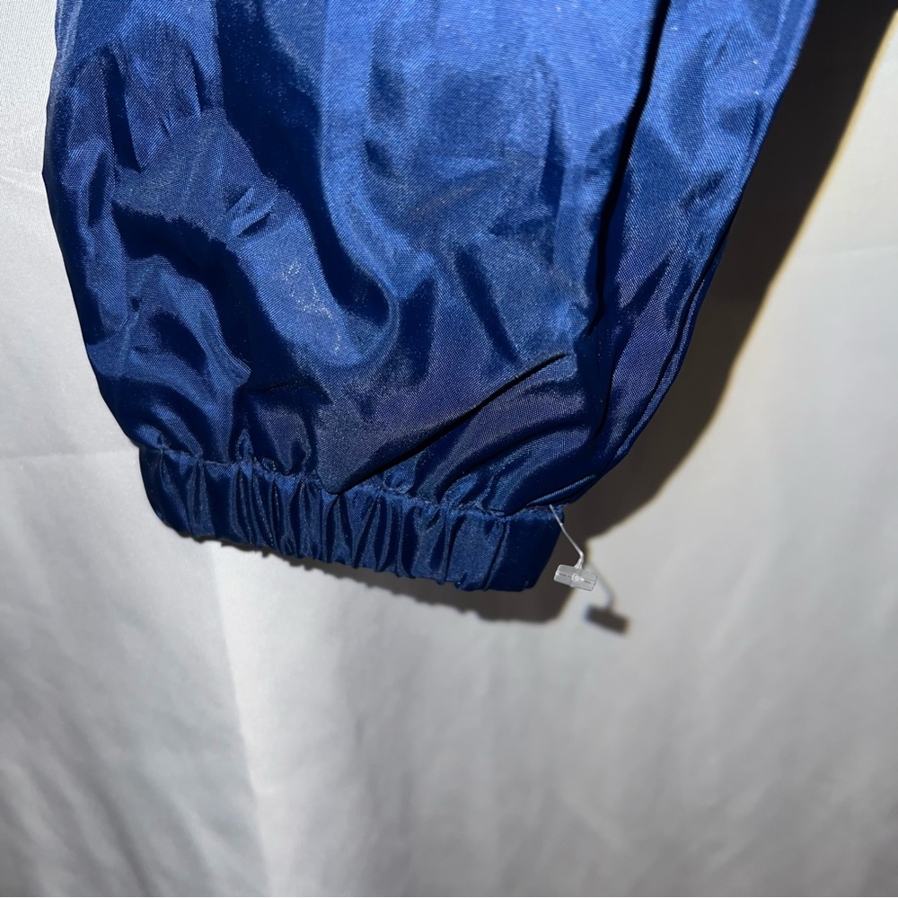 Champion Navy Blue Button Up Coaches Cropped Jacket Multi Logo - Picture 10 of 13